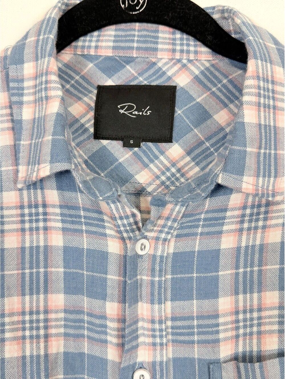 Rails Hunter Blue Pink White Plaid Ultra Soft Button Down Shirt Women's Small